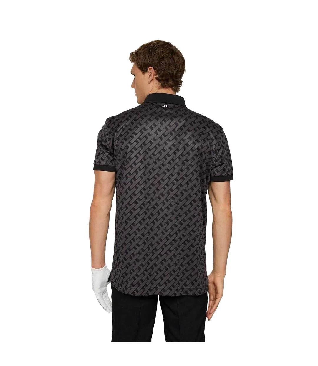Mens Ikat Collared Polo Shirt Black J.Lindeberg-3