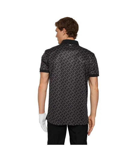 Mens Ikat Collared Polo Shirt Black J.Lindeberg
