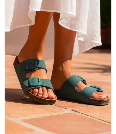 Isotoner Sandales femme semelle intérieure cuir patch talon confort everywear