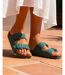 Isotoner Sandales femme semelle intérieure cuir patch talon confort everywear-2