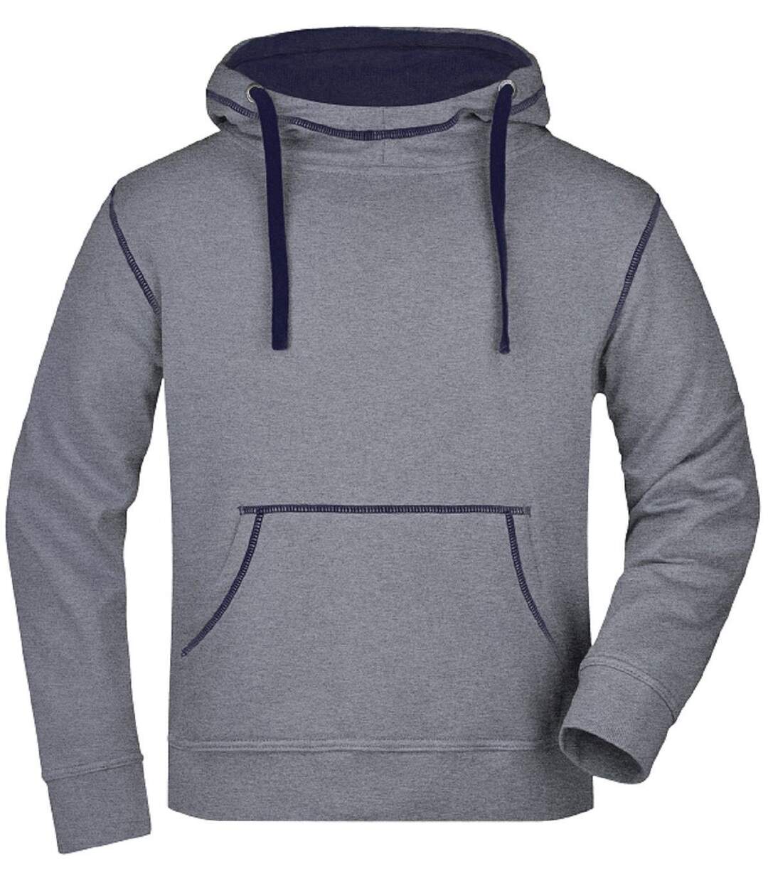 Sweat shirt à capuche homme - JN961 - gris et marine