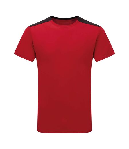 T-shirt Motif/style Contrasté Performance Adulte Rouge Feu Noir TriDri