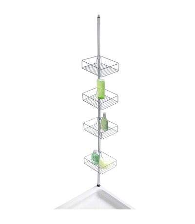 Etagère de douche extensible en acier 4 tablettes - H.65/275cm - Argent