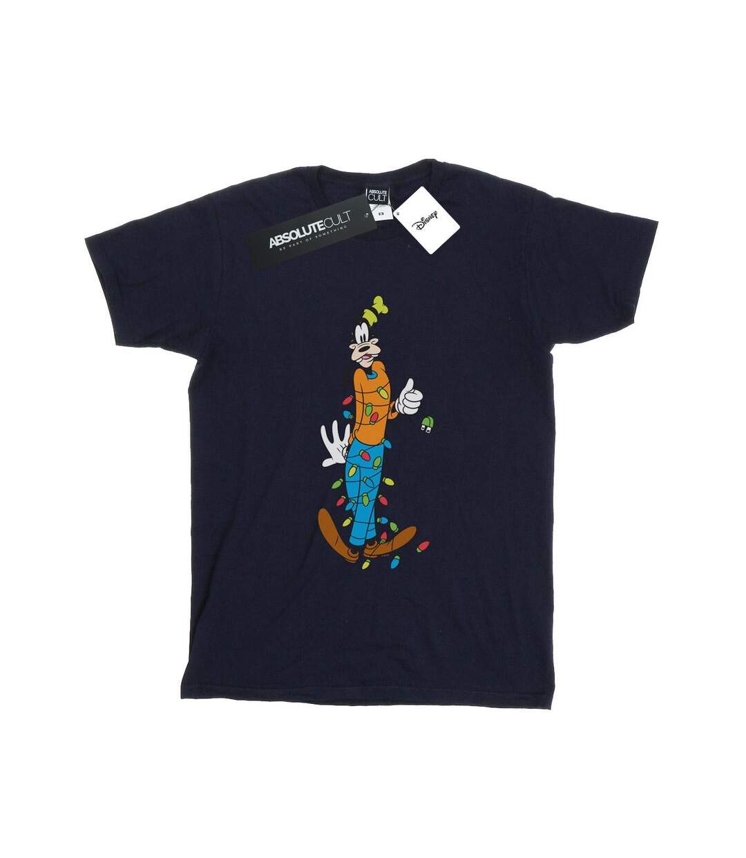 Disney Femme/Les femmes Goofy Christmas Lights Coton Boyfriend T-Shirt (Bleu marine) - UTBI37727-1