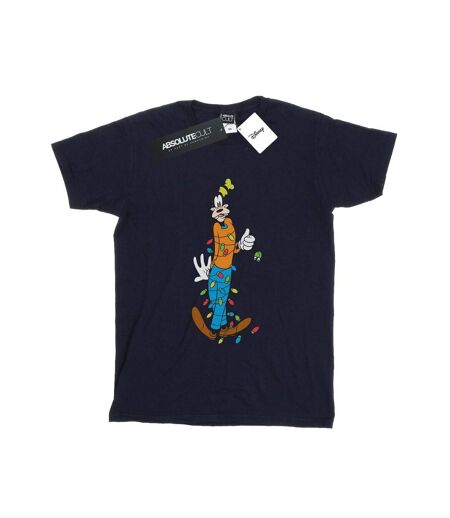 Disney Femme/Les femmes Goofy Christmas Lights Coton Boyfriend T-Shirt (Bleu marine) - UTBI37727