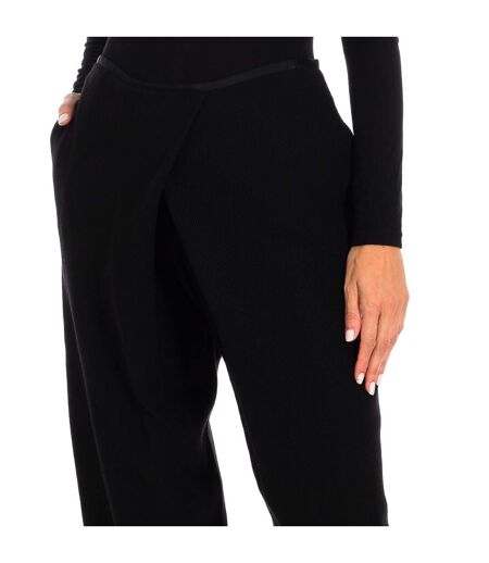 Long flared trousers with wide cut 1NP17T1M017 woman