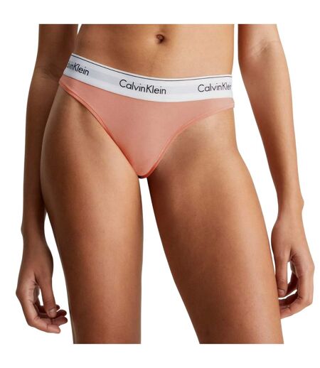Womens/ladies Modern Cotton Thong Pink Calvin Klein