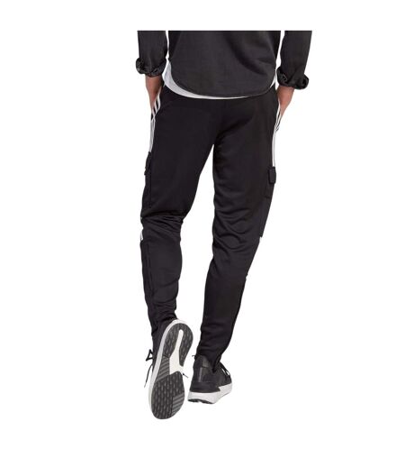 Mens 3 Stripes Jogging Bottoms Black White Adidas