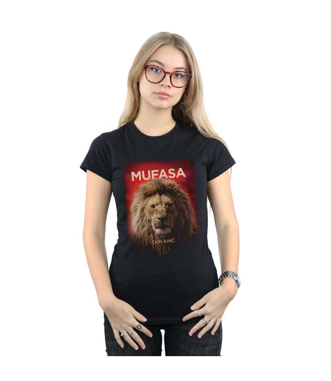 Disney - T-shirt THE LION KING MOVIE MUFASA POSTER - Femme (Noir) - UTBI25161-2