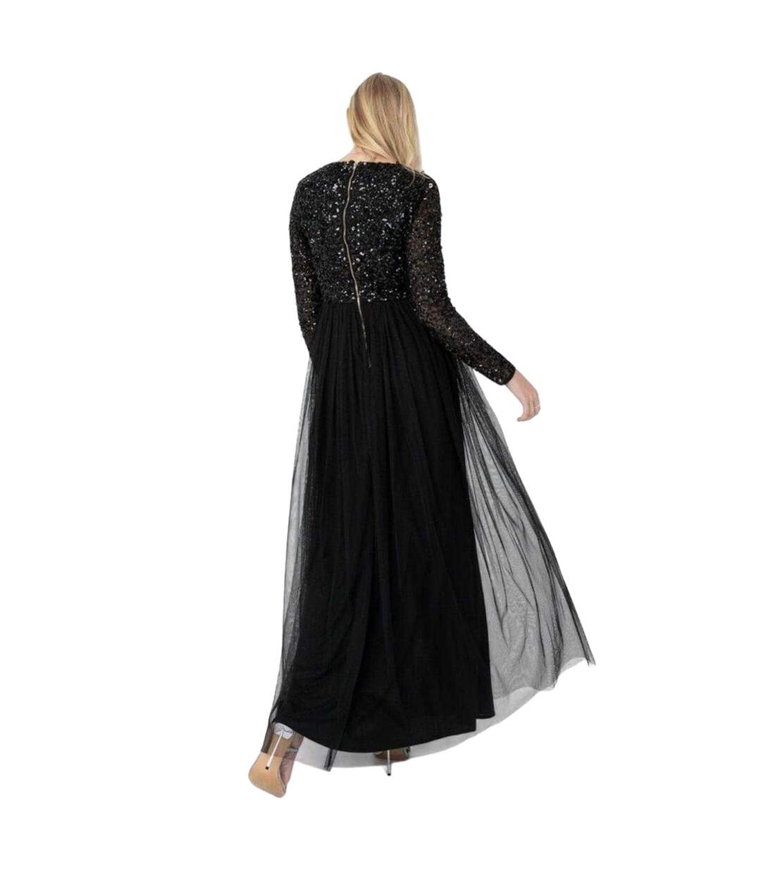 Blouse Manches Longues Motif/style Paillette Femme Noir Maya Deluxe-2