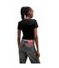 Womens/ladies Delanor Crop Top Black Hugo-4