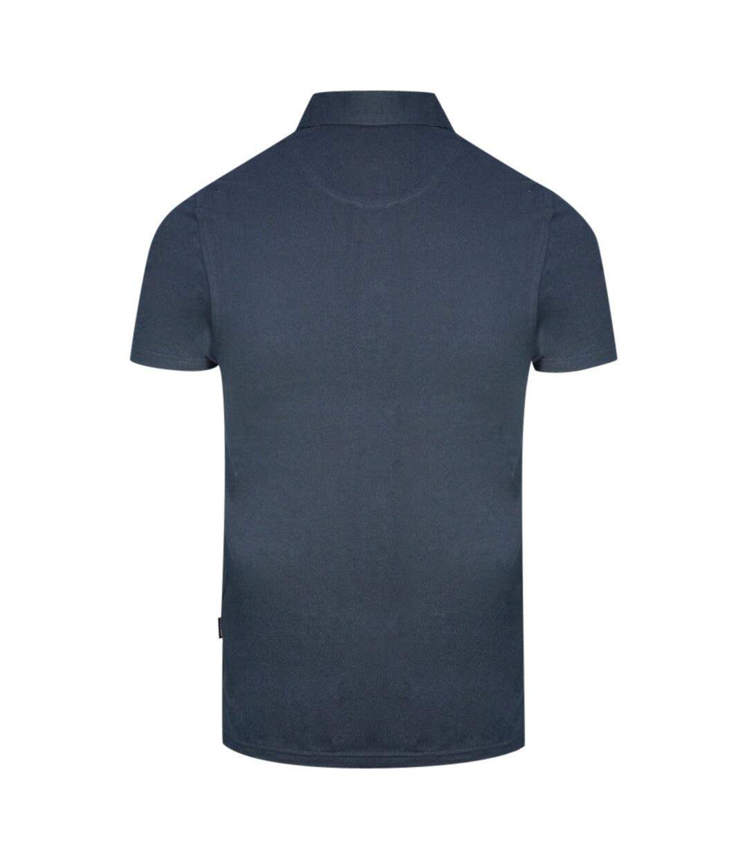 Unisex Adult Aldis Block Logo Polo Shirt Navy Blue Aquascutum-2