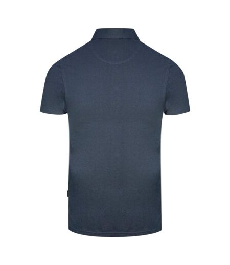 Unisex Adult Aldis Block Logo Polo Shirt Navy Blue Aquascutum