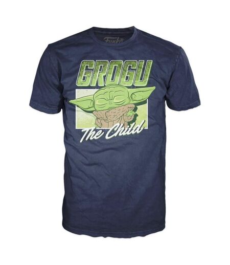 T-shirt Motif Grogu Motif/style Rétro Star Wars The Mandalorian Homme Bleu Marine Funko POP!