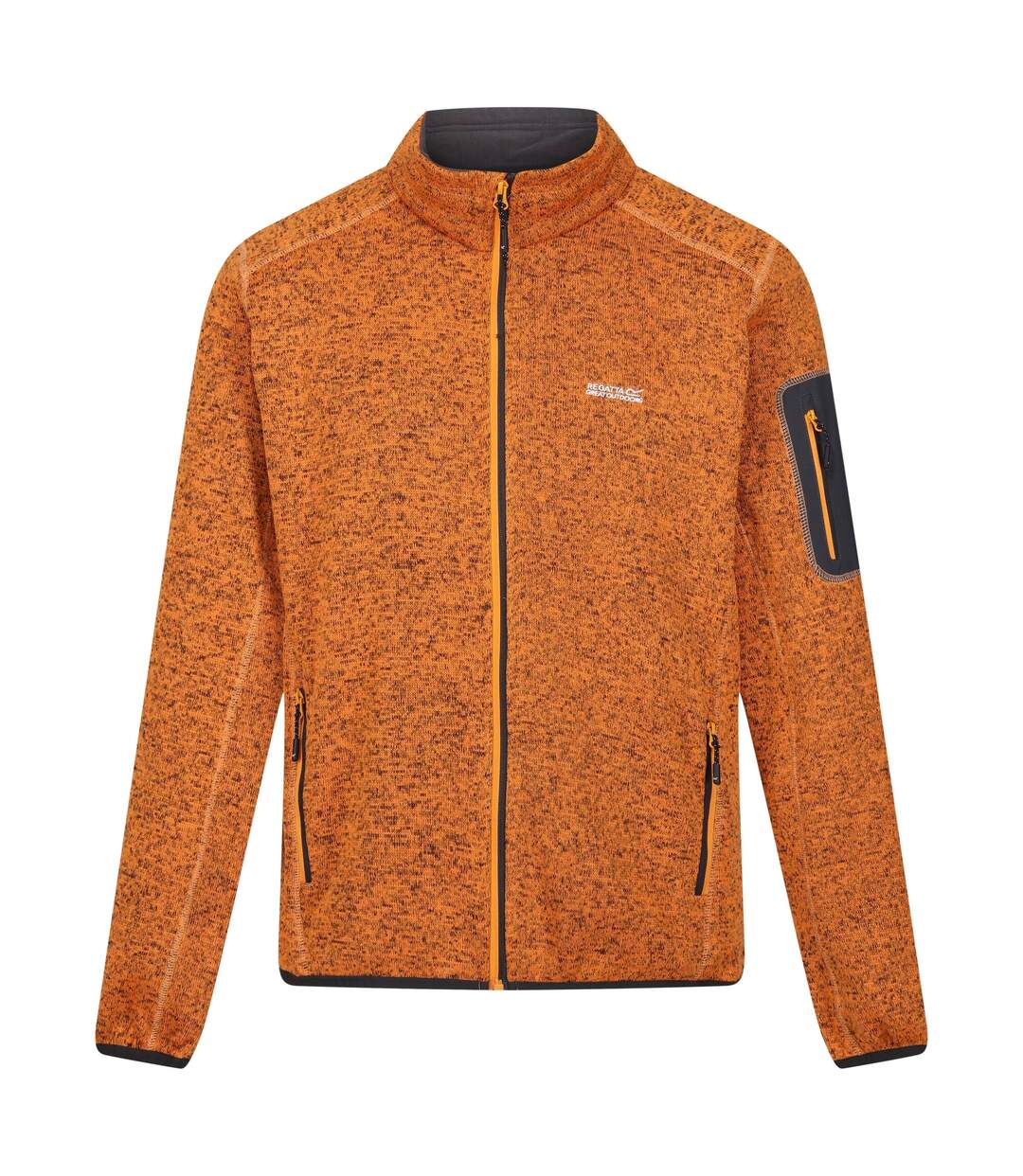 Mens Newhill Marl Full Zip Fleece Jacket Orange Pepper Regatta-2