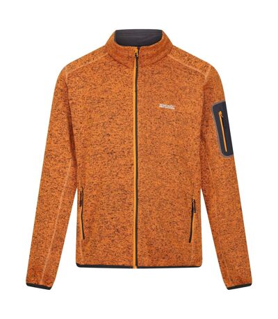 Regatta Mens Newhill Marl Full Zip Fleece Jacket (Orange Pepper)