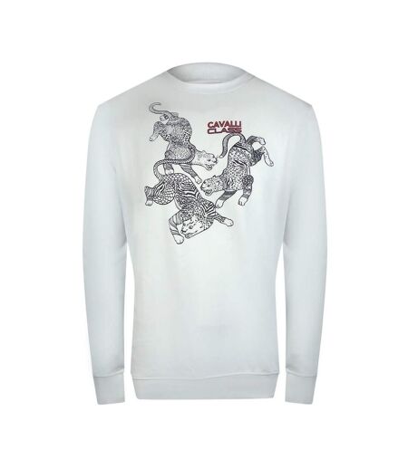Unisex Adult Paisley Leopards Sweatshirt Off White Cavalli Class