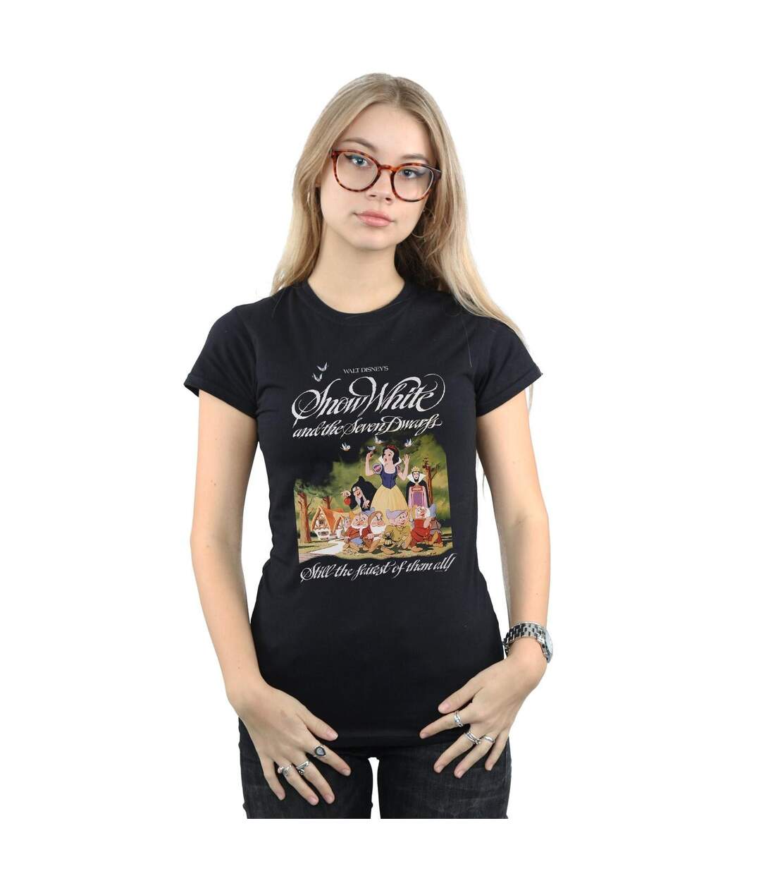 Disney - T-shirt SNOW WHITE AND THE SEVEN DWARFS - Femme (Noir) - UTBI15381-2