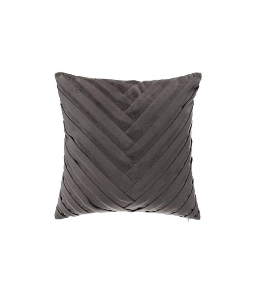 Coussin Déhoussable Velours Tressé 40x40cm Gris-1