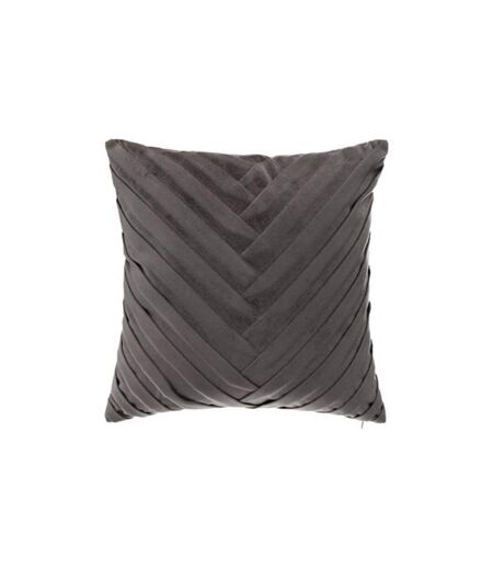 Coussin Déhoussable Velours Tressé 40x40cm Gris