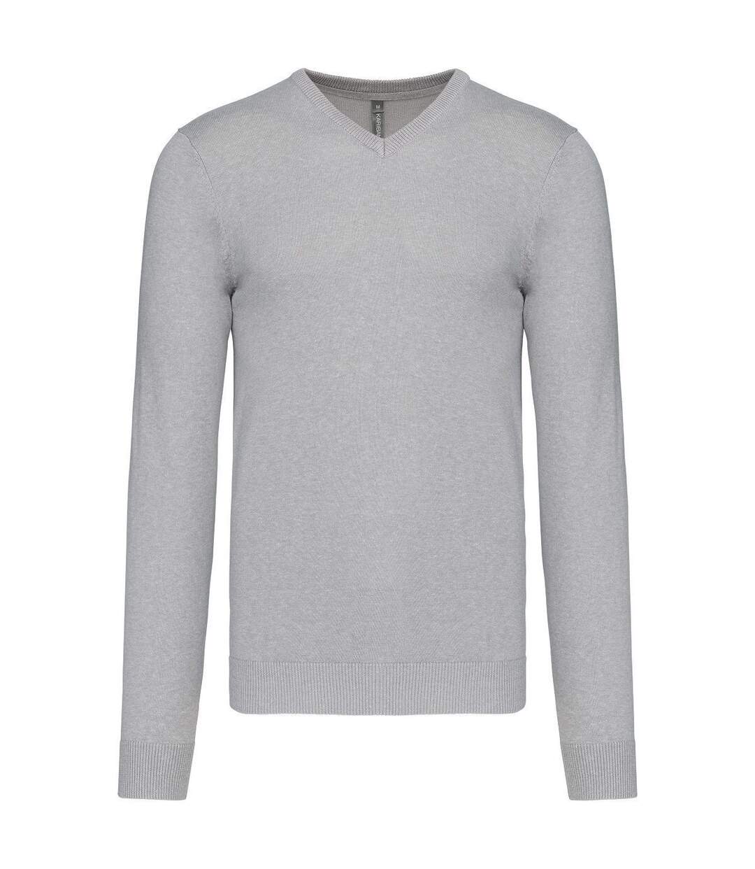 Pull col V homme - K965 - gris clair mélange