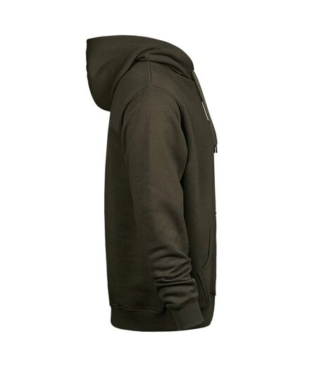 Sweat À Capuche Homme Vert Kaki Foncé Tee Jays