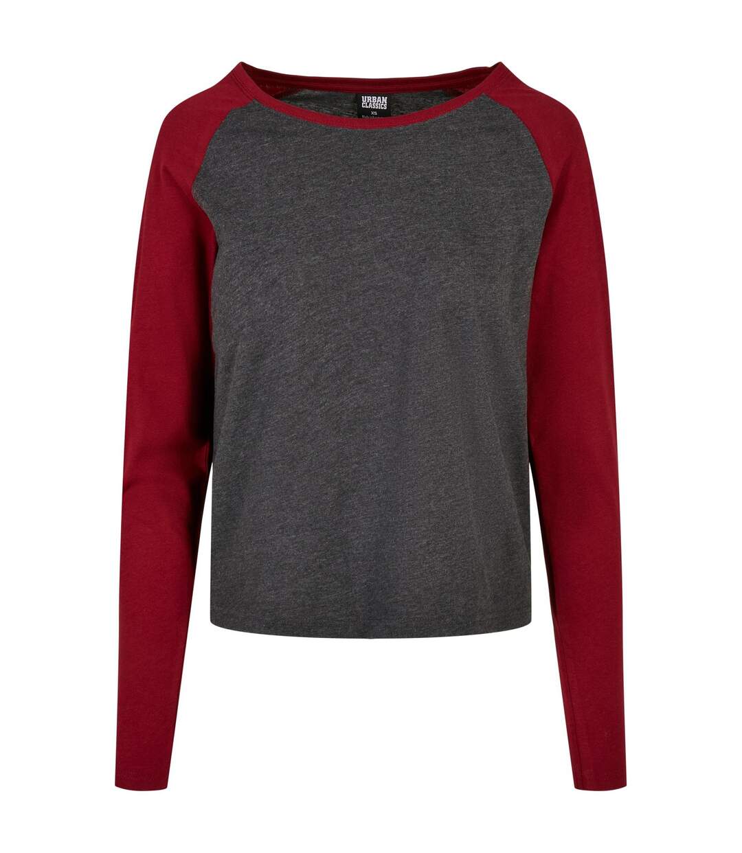 T-shirt Manches Longues Motif/style Contrasté Femme Charbon Bordeaux Urban Classics-1