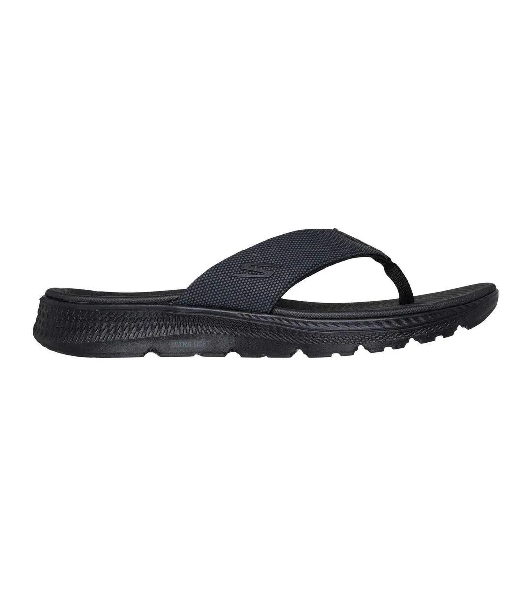 Mens Go Consistent Rubber Flip Flops Black Skechers-1