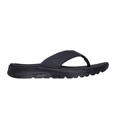 Mens Go Consistent Rubber Flip Flops Black Skechers