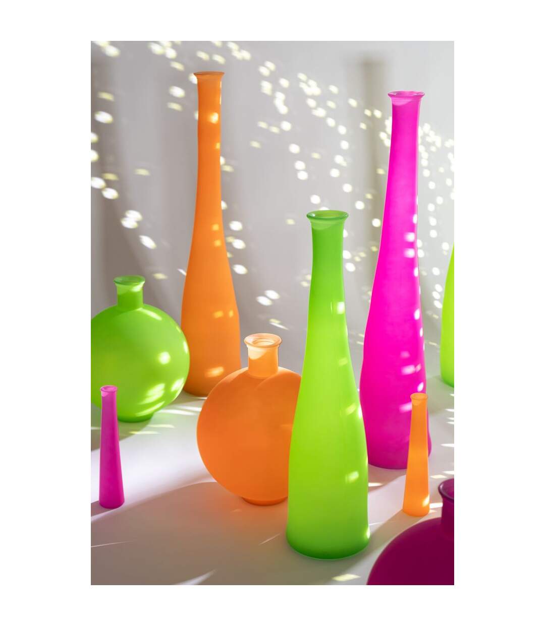 Vase Bouteille en Verre Neon 100cm Rose-3