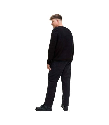Mens Textured Long-sleeved Jumper Black Jack And Jones
