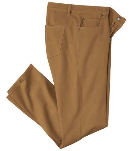 Men's Camel Stretchy Twill Trousers