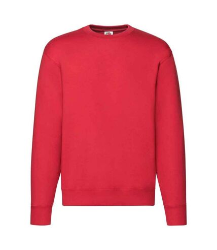 Mens premium drop shoulder sweatshirt red Fruit of the Loom