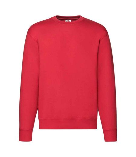 Mens premium drop shoulder sweatshirt red Fruit of the Loom