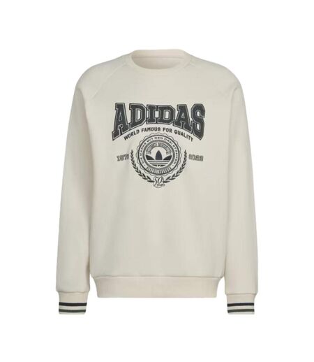 Sweat beige homme adidas fleece - s