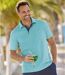 Pack of 3 Men's Summer Polo Shirts - Navy Fuschia Turquoise