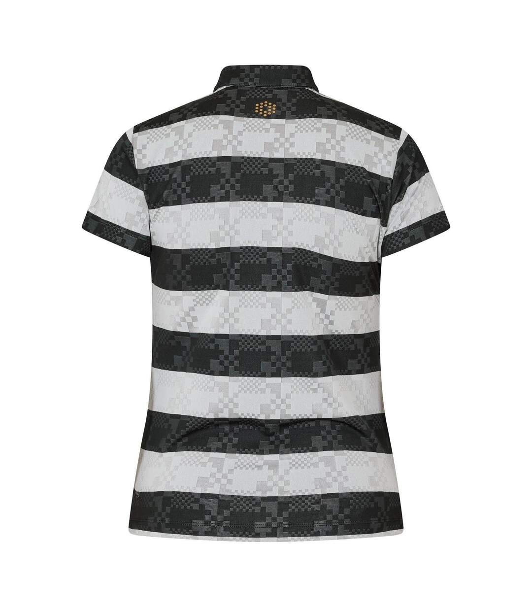 Womens/ladies Bordered Stripes Polo Shirt Black White Puma-2