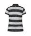Womens/ladies Bordered Stripes Polo Shirt Black White Puma-2