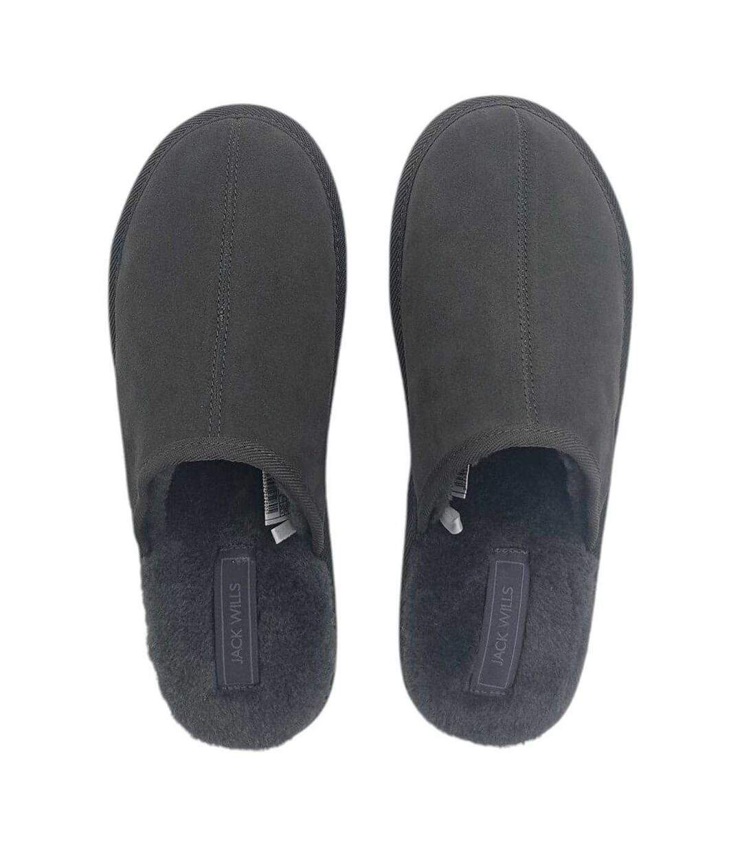 Mens Suede Mule Slippers Dark Grey Jack Wills-4