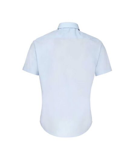 Mens supreme poplin short-sleeved shirt light blue Premier