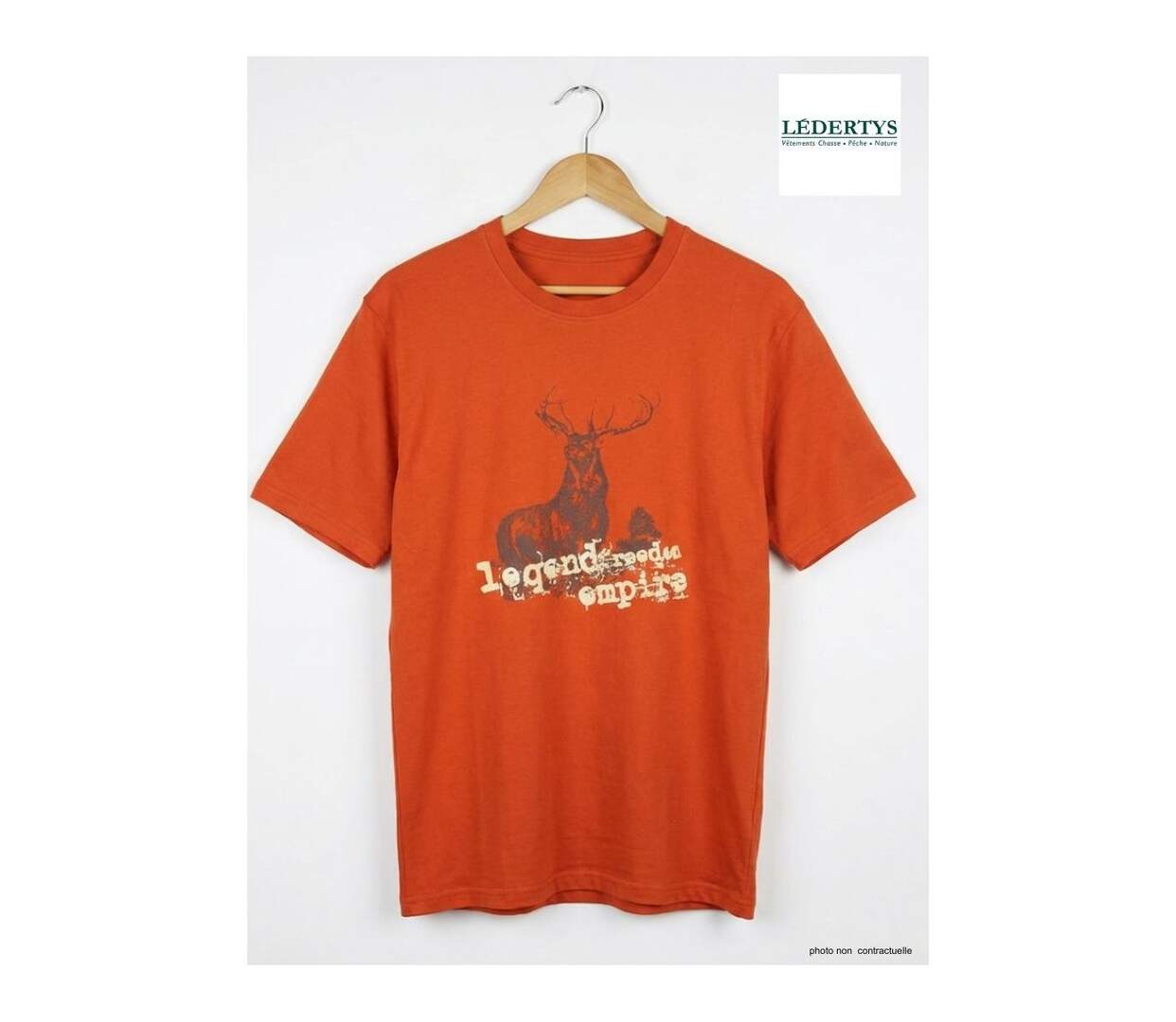 Tee-shirt Chasse Orange Ledertys LY0599O avec Motif Cerf-5