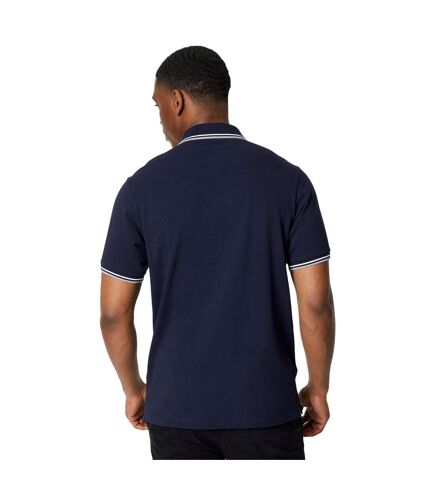 Maine Mens Tipped Cotton Polo Shirt (Pack of 2) (White/Navy)