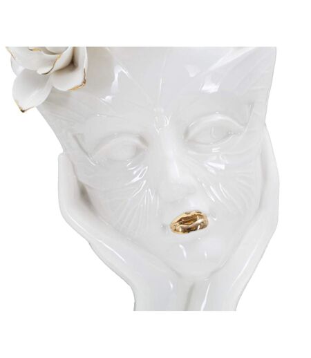 Vase Déco en Porcelaine Woman Mask 27cm Blanc