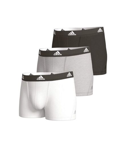 ADIDAS Lot de 3 Boxers Homme Coton ACTIVE FLEX3 Blanc Gris Noir