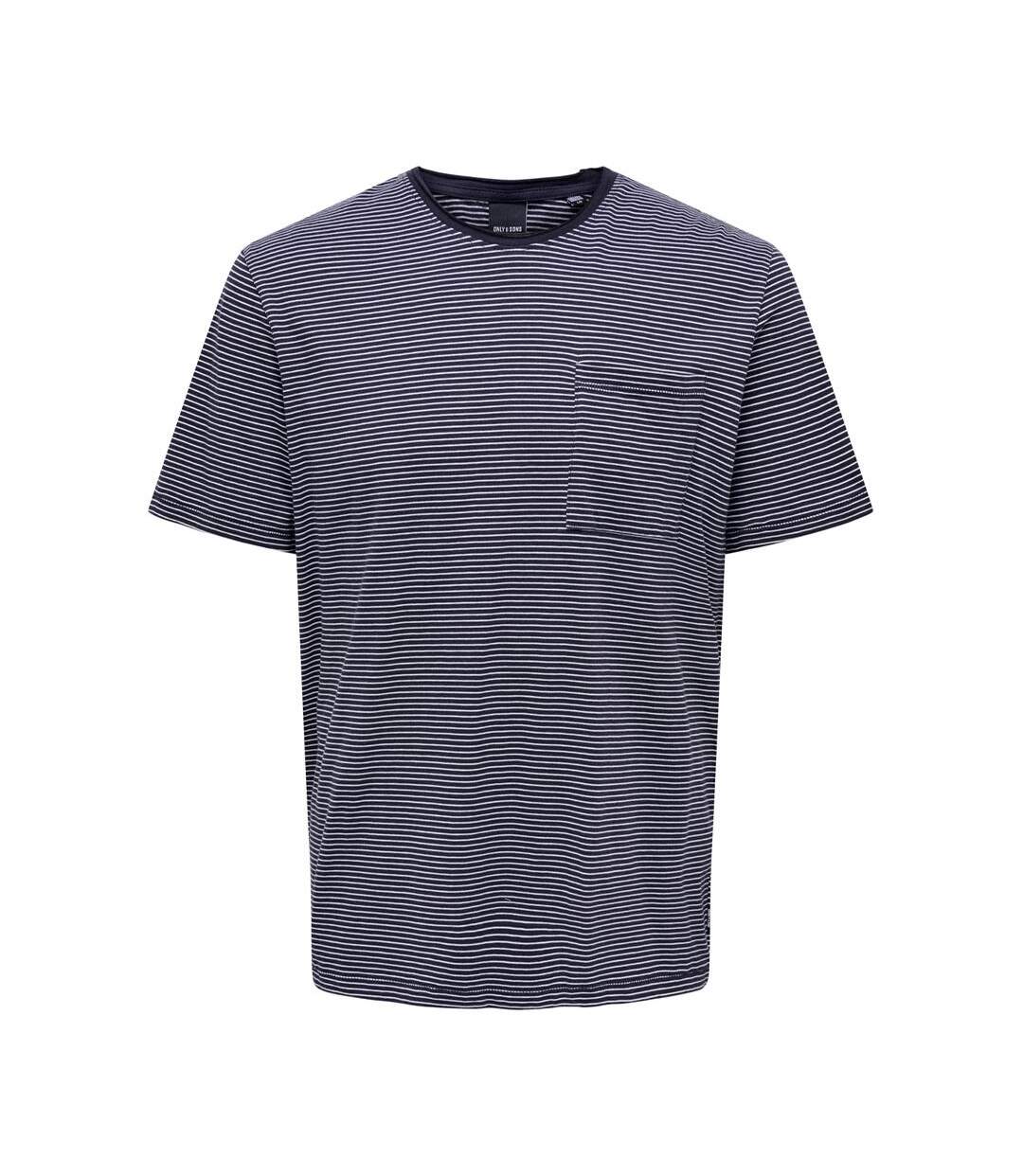 T-shirt Marine Homme Only & Sons Onsbale - L