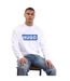 Mens Logo Crew Neck Sweatshirt White Hugo-4