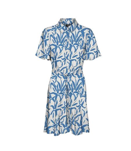 Robe blanche/bleu femme vero moda zana