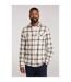 Mens trace flannel long-sleeved shirt off white Mountain Warehouse-1