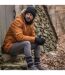 Mens Ribbed Knit Fleece Lined Turn Over Cuff Thermal Beanie Hat-5