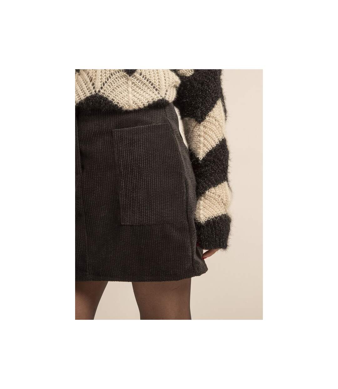 Jupe courte velours cotelé XYLIDINE - Dona X Lisa-3